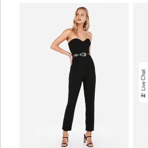 Express Black Sweetheart Neck Jumpsuit